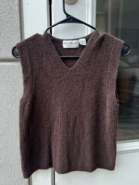 Vintage Barry Bricken Wool V-Neck Sleeveless Sweater Vest